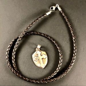 James Avery pendant and leather necklace